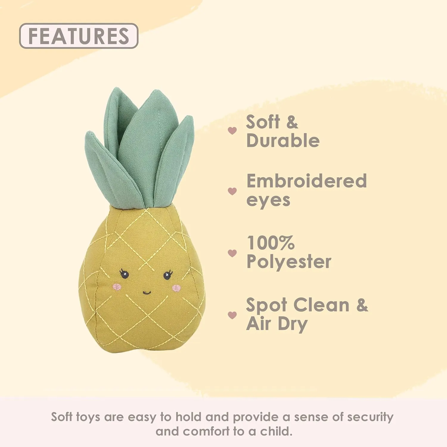 - 10.5??, Food Plush Toys, Fruit Plushie for Boys/Girls, Handcrafted Fruit Doll ?C Perfect logical for D??cor/Play/Gifts MON AMI Pineapple Plush Toy 
