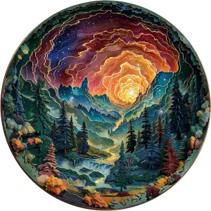 * 13.4in-300pcs) Jigfoxy Wooden Puzzles for Adults, Visual 3D Cave Sky Wood Puzzles Adult, Unique monument Animal Shape Wooden Jigsaw Puzzles for Adults, Birthday Gifts for Puzzle Lovers, Family (L-13.4 