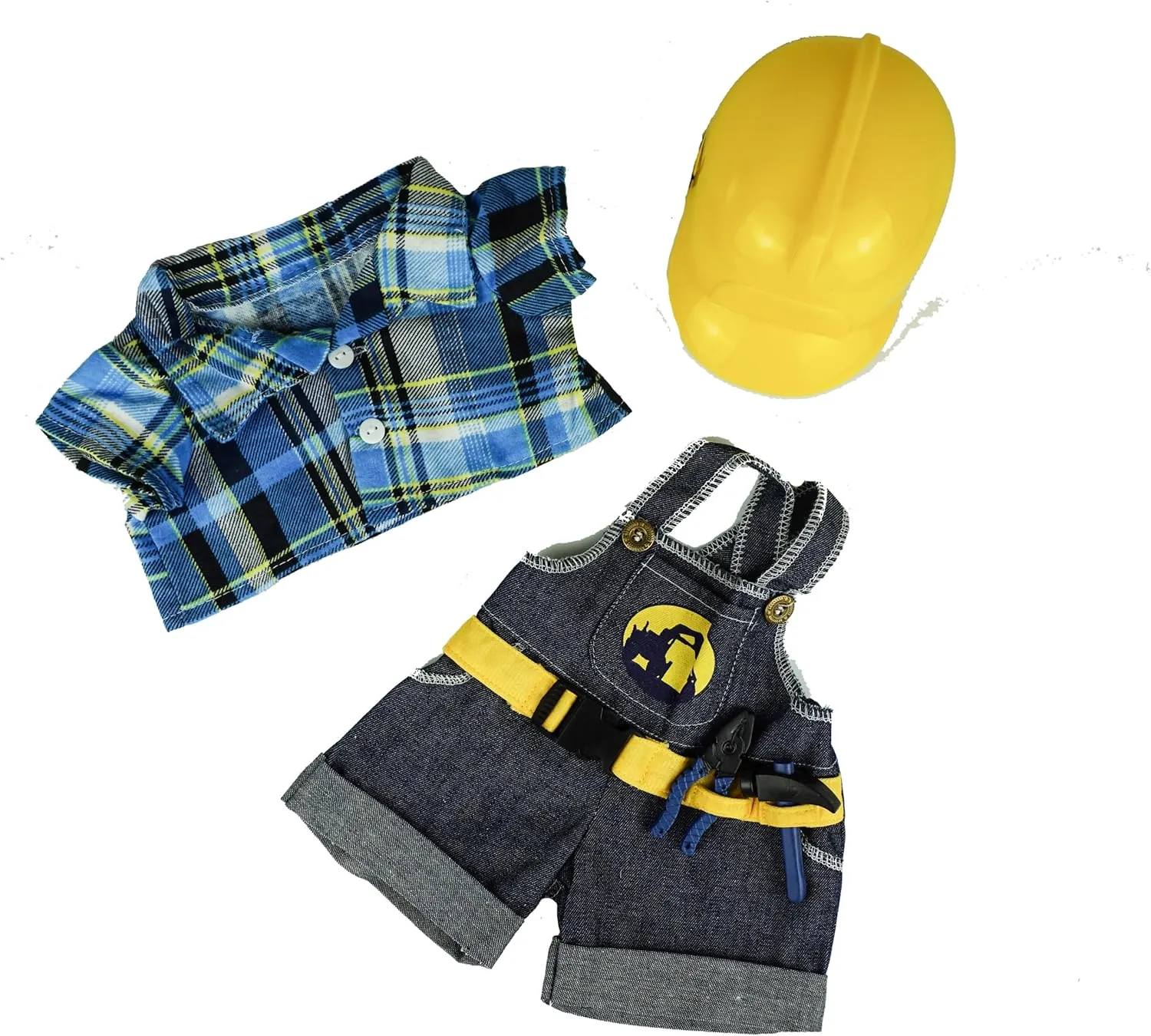 - 3-Piece Teddy Bear Costume with Hard Hat, Plaid Shirt, & Overalls for 14"- 18" Stuffed Animals. The midocean inclination rhetorical Bear Factory Construction Worker Outfit 