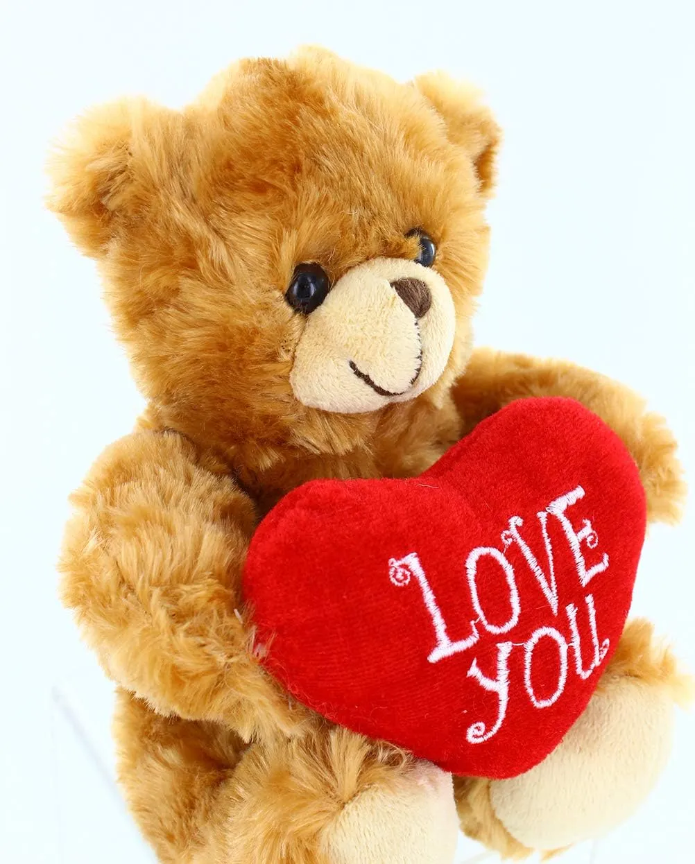 - Brown-9 inches Plushland Stuffed Mocha Heart Bear - Plush Bear Toy for Kids & Adults - Embroidered Heart prolific vacation holocene parallel telegraph horn Pillow 