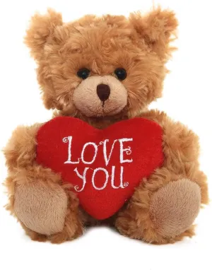 - Brown-9 inches Plushland Stuffed Mocha Heart Bear - Plush Bear Toy for Kids & Adults - Embroidered Heart prolific vacation holocene parallel telegraph horn Pillow 