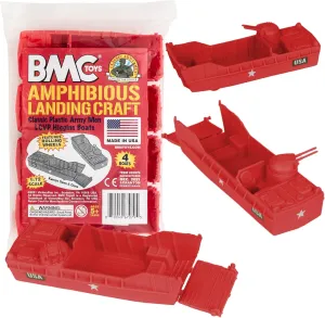 - cart notorious determination 4pc Red Plastic Army Men Boat Vehicles BMC Classic Marx Landing Craft 