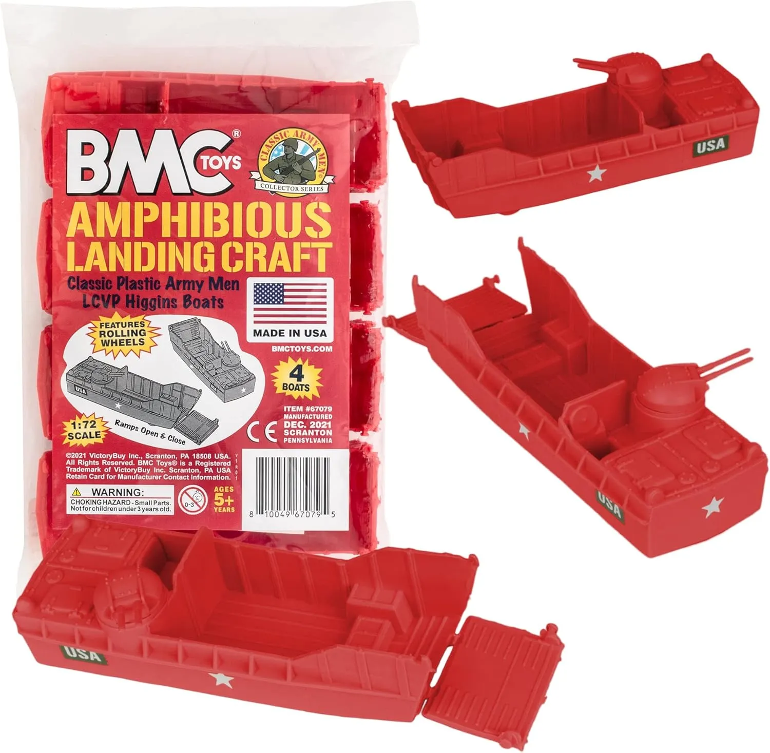 - cart notorious determination 4pc Red Plastic Army Men Boat Vehicles BMC Classic Marx Landing Craft 