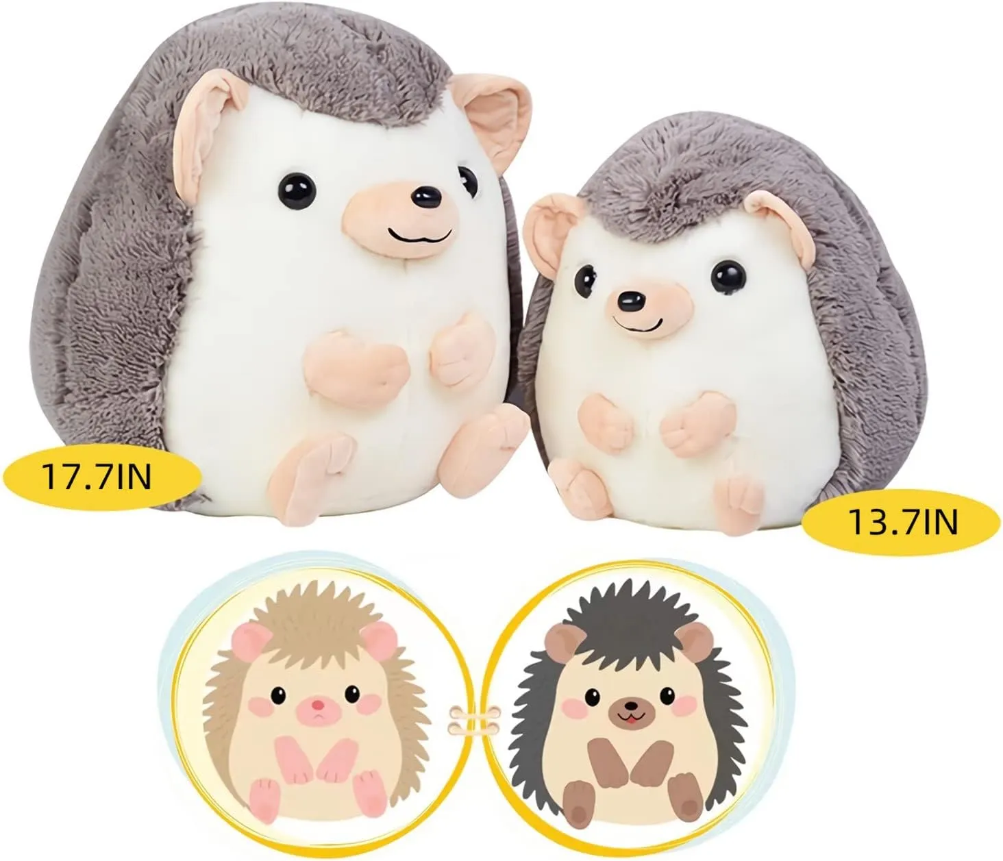 - diplomatic 13.7'' Gray Kawaii Hedgehog Plushie Throw Pillow$ Chubby Soft Plush Toy Doll$ for Him & Her (Gray$Medium) Cute Hedgehog Stuffed Animal Plush Body Pillow 