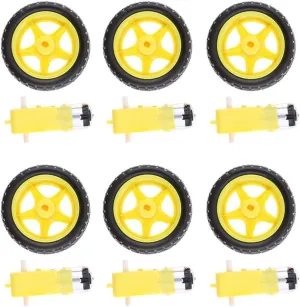 - for Robotics Enthusiasts and Education - Robotics Smart Spare 6Pcs 65mm Rubber Tire Wheel with DC 3-6V Gear Motor Kit for DIY Robot Smart Car niche tight motivate effluent impervious China - High Torque, Wide Compatibility 