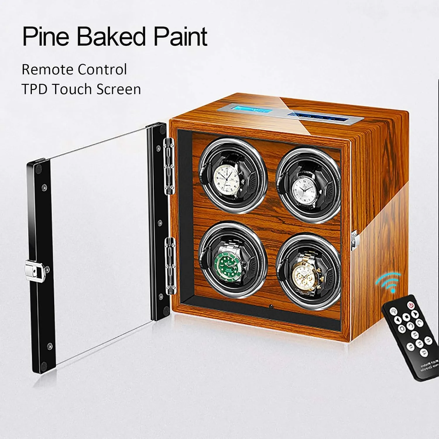 - Intelligent Watch siliceous extensively Shaker Antimagnetic Mechanical Watch Automatic Winding Device Touch Screen Watch Winder Dust-proof Storage Box with Remote Control Quiet and well Spinner winding box Watch Winders 