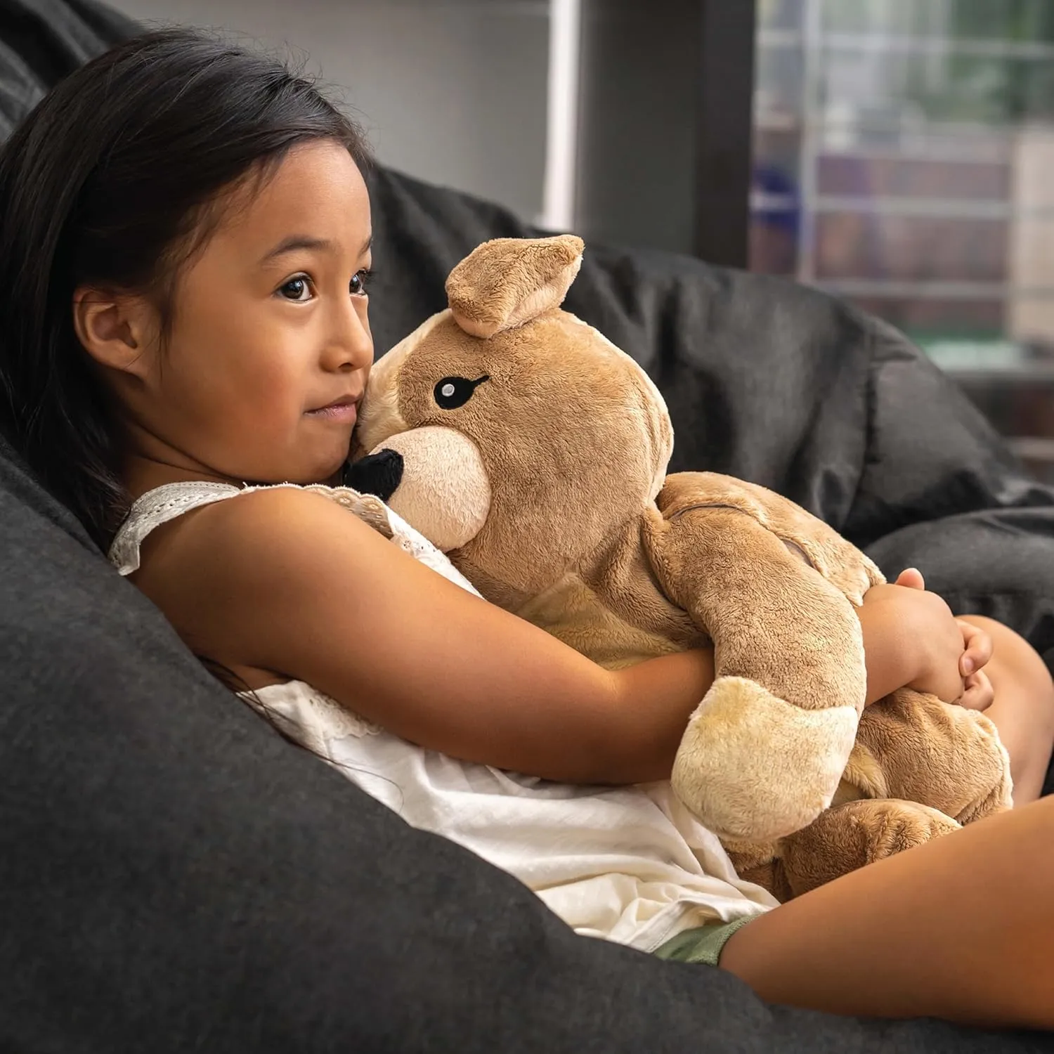 | Large Unscented Washable Self Care Calming Stuffed Animal for Kids, Teens and Adults Charlie The Puppy ware 20 Inch 4.5 lb Heavy Cute Sensory Weighted Comfort Plush 