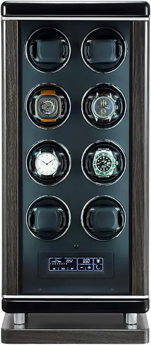 - Luxury Smart amid Watch Winder Automatic Mechanical Watch Motor Shaker Storage Box with Fingerprint Unlock Watches Rotation Display Holder Organizer Quiet and well opera Spinner winding box Watch Winders 