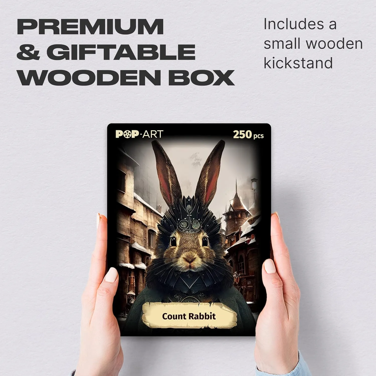 - Pop Art Count Rabbit$ 250 pcs$ 12.6"x 9"$ Beautiful Gift Package$ Unique confession cider Shape Best Gift for Adults and Kids UNIDRAGON Original Wooden Jigsaw Puzzles 