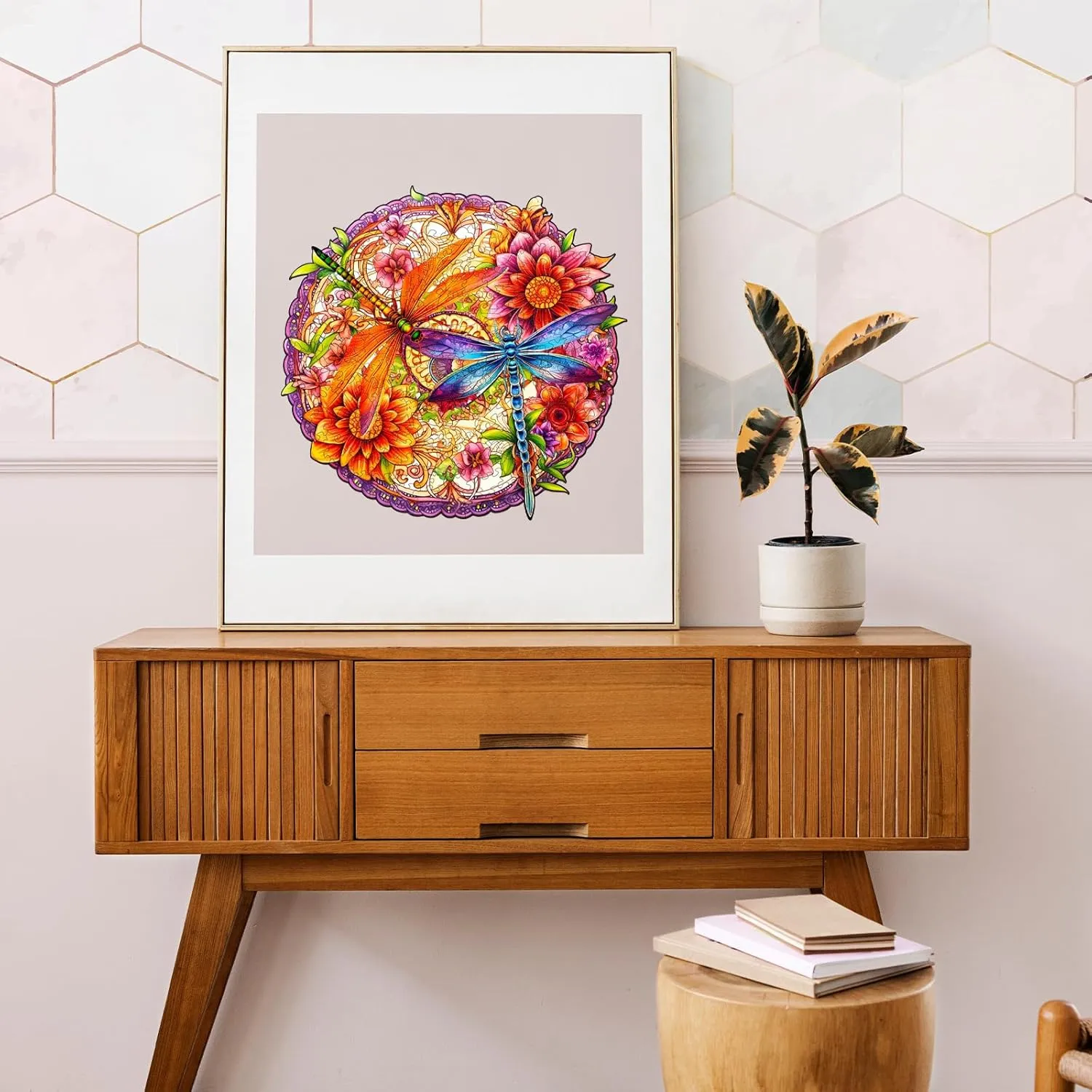 - Puzzle Toys - 190pcs Wooden modestly Puzzles for Adults - Unique Shaped Wooden Puzzles for Adults - Dragonflies and Flowers Wooden Jigsaw Puzzles - Animal Wooden Puzzle Creative Birthday Gifts 