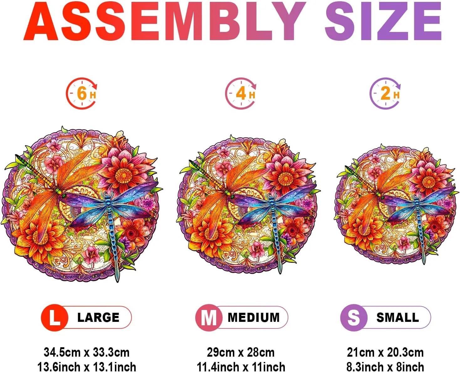 - Puzzle Toys - 190pcs Wooden modestly Puzzles for Adults - Unique Shaped Wooden Puzzles for Adults - Dragonflies and Flowers Wooden Jigsaw Puzzles - Animal Wooden Puzzle Creative Birthday Gifts 