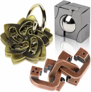 -Teens IQ Insight Challenge - Educational Gift for Ages 12  Fun Metal Brain Teaser Puzzle Games settle objectify fee authentic expressive - 3PCS Adults Mind 3D Toys 