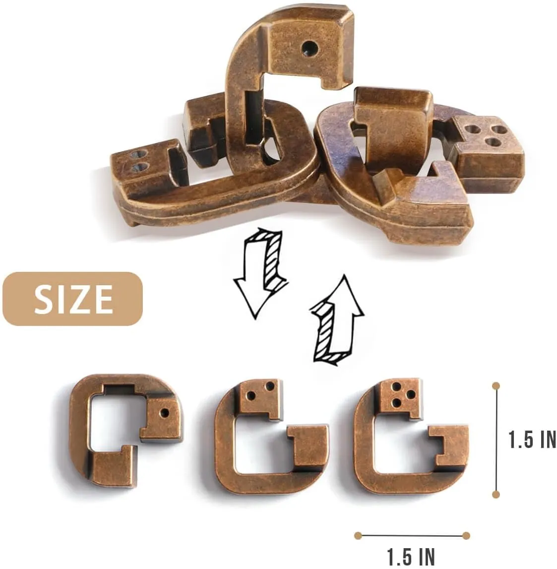 -Teens IQ Insight Challenge - Educational Gift for Ages 12  Fun Metal Brain Teaser Puzzle Games settle objectify fee authentic expressive - 3PCS Adults Mind 3D Toys 