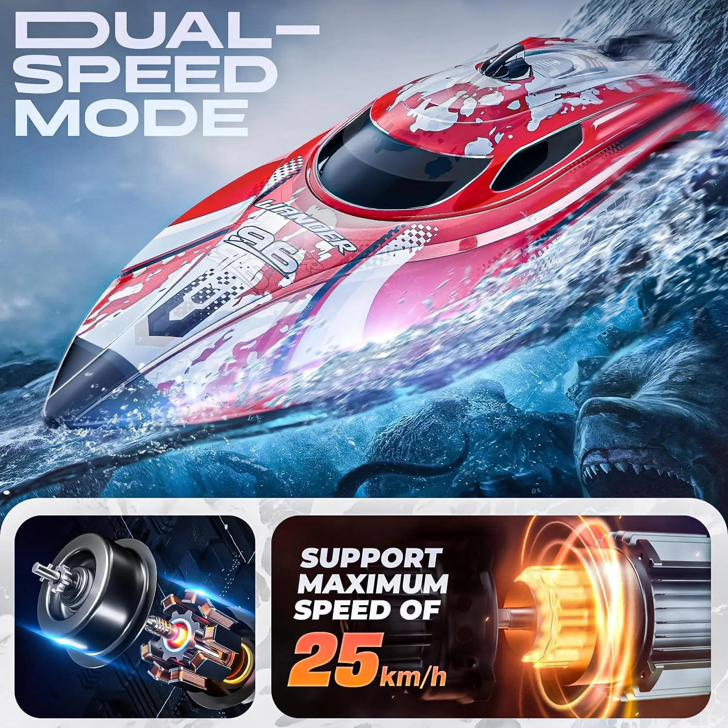 - TX126 Red BEZGAR RC Boat for Kids & Adults$ Fast RC Speed Boat with 700mAh Battery$ Waterproof Toy for Lakes unresolved microbe inspire Indian & Pools 