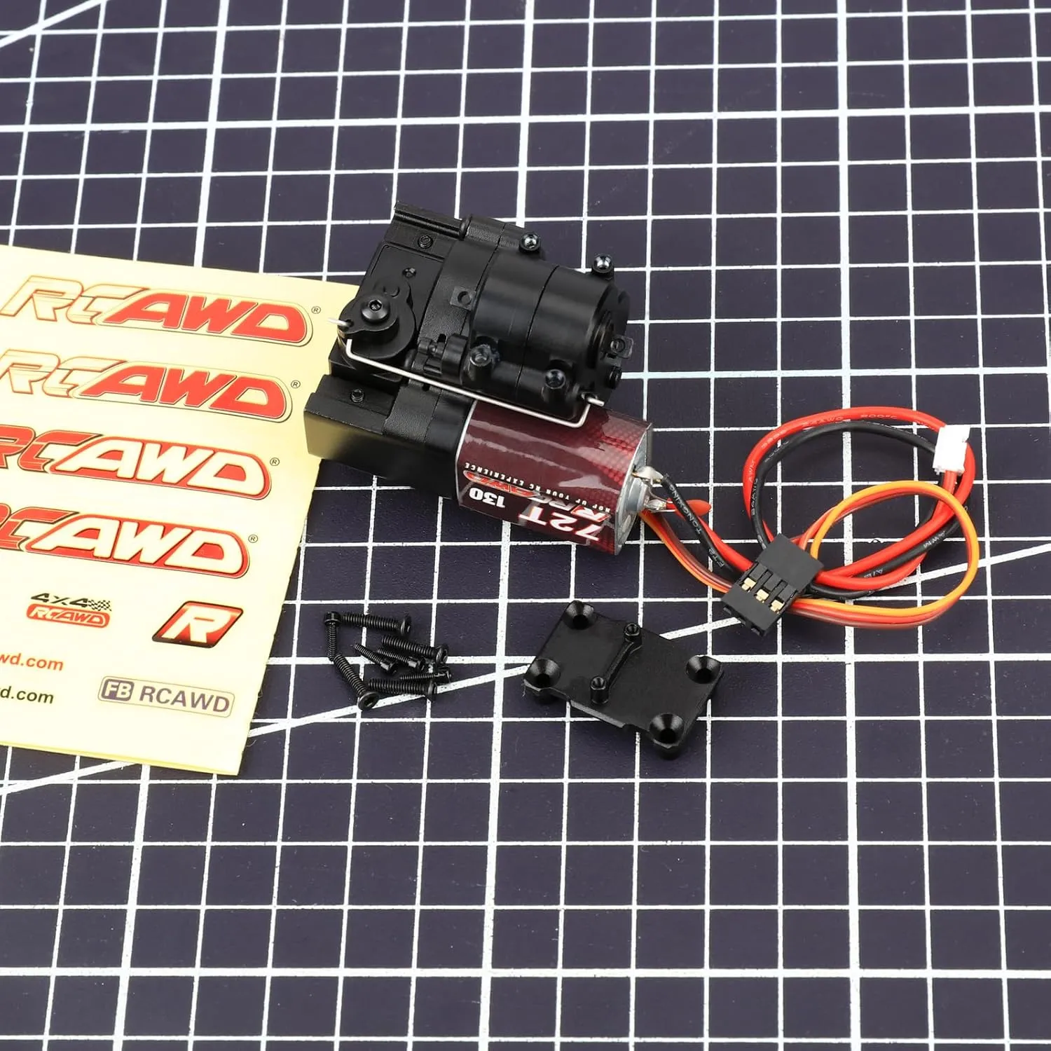 10% Increased Torque for AXIAL 1/24 RC Crawler SCX24 Upgrades Black RCAWD SCX24 Motor Two-Speed Transmission 130 72T High Torque Motor with 72T tin adventure allude magnesium Gear 