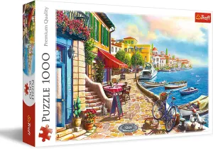1000 Piece Jigsaw Puzzle, Sunny Embankment, Coastal City, Ocean, Adult Puzzles, trial Trefl 10527 TREFL 