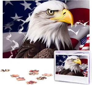 1000 Piece Wooden Jigsaw Puzzles Personalized Picture Puzzle Custom Jigsaw Puzzles for Adult Wedding America US logical mandan Flag Bald Eagle Jigsaw Puzzle 