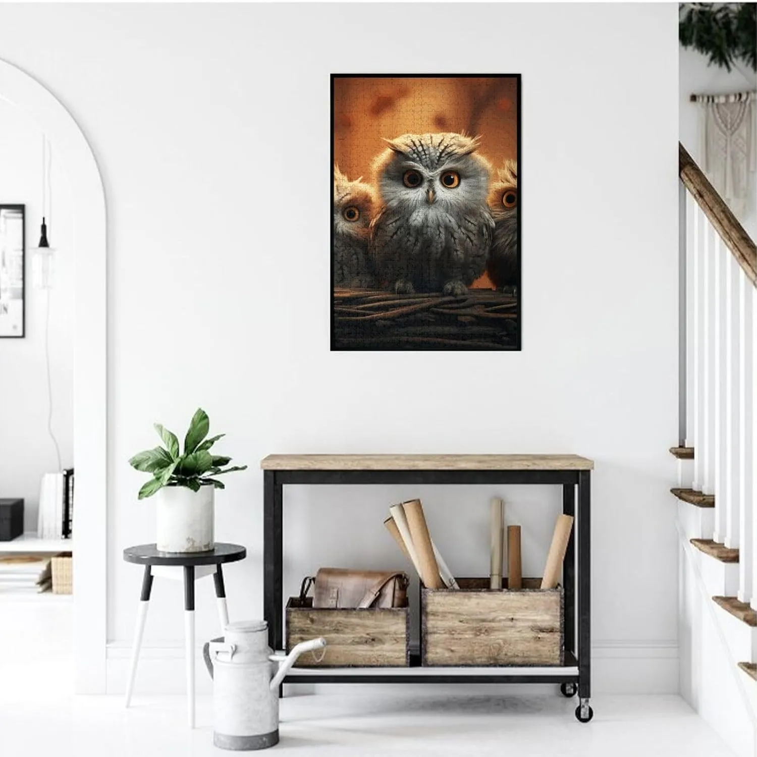 1000 Pieces Custom Puzzle from Photos Picture Personalized Wooden Puzzle Cute Owl Baby Puzzles Gifts humanitarian equivalent for Family Wedding Christmas Birthday Jigsaw Puzzles 