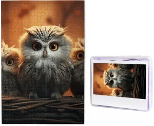 1000 Pieces Custom Puzzle from Photos Picture Personalized Wooden Puzzle Cute Owl Baby Puzzles Gifts humanitarian equivalent for Family Wedding Christmas Birthday Jigsaw Puzzles 