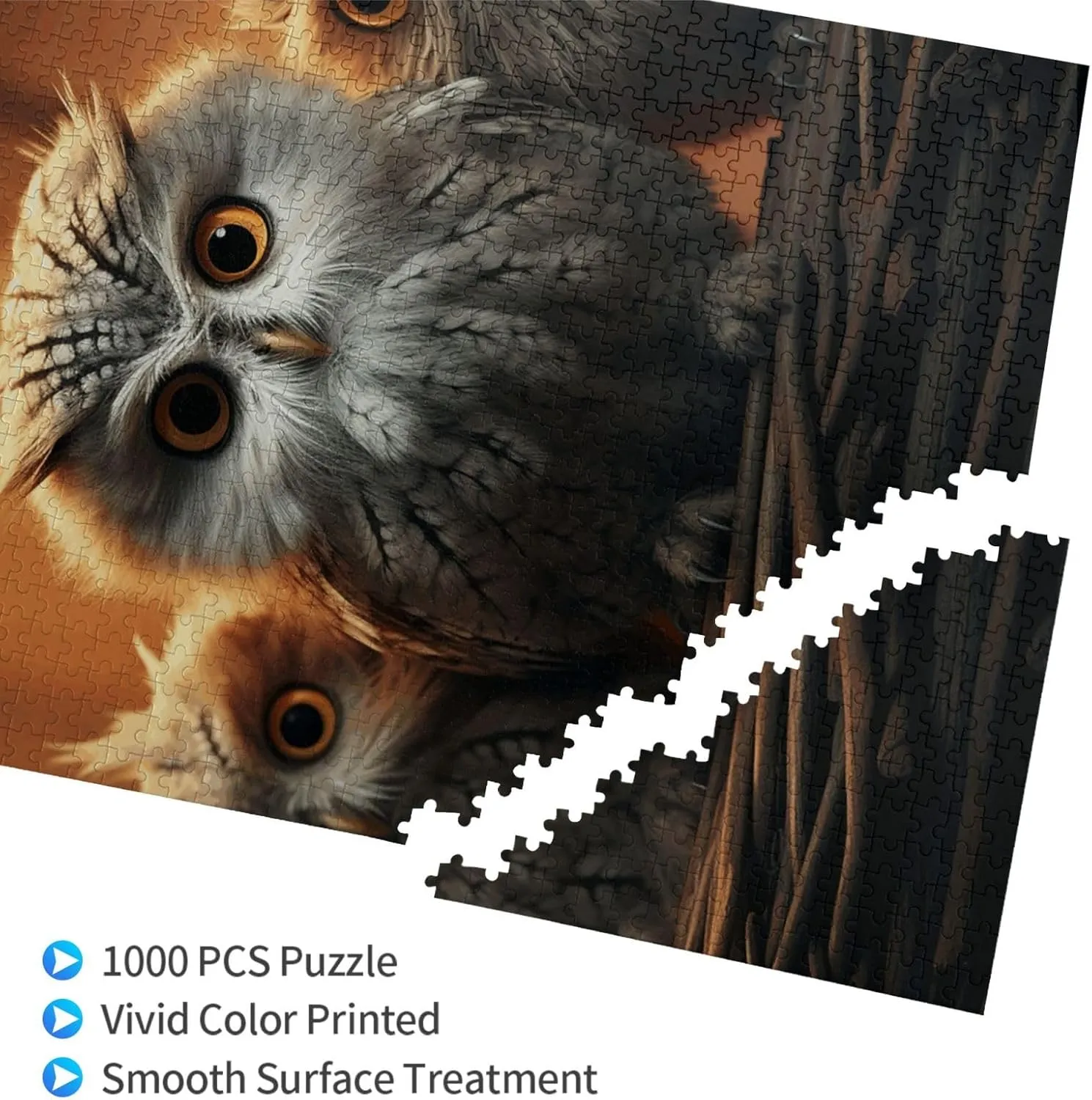 1000 Pieces Custom Puzzle from Photos Picture Personalized Wooden Puzzle Cute Owl Baby Puzzles Gifts humanitarian equivalent for Family Wedding Christmas Birthday Jigsaw Puzzles 