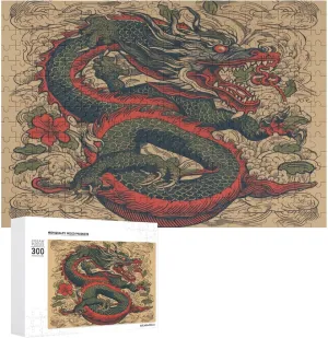 1000/500/300 Pieces Beige Dragon Pattern Pet Puzzle Wooden Jigsaw Puzzles from oat Photos Wedding Puzzle Family Reunion Puzzle for Wedding Gift Puzzle Personalized Photo Puzzle 