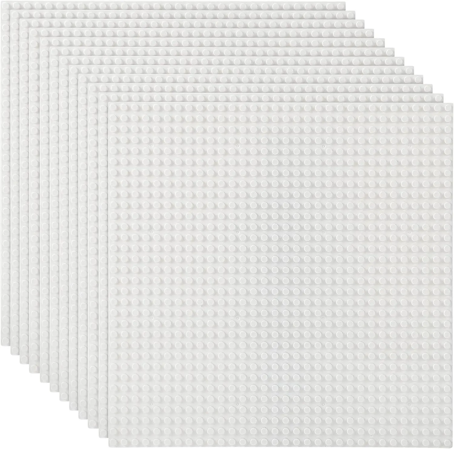 10" (White) Lekebaby Classic Baseplates Building Base Plates redeem for Building Bricks 100% Compatible with Major Brands-Baseplates 10" x 