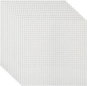 10" (White) Lekebaby Classic Baseplates Building Base Plates redeem for Building Bricks 100% Compatible with Major Brands-Baseplates 10" x 