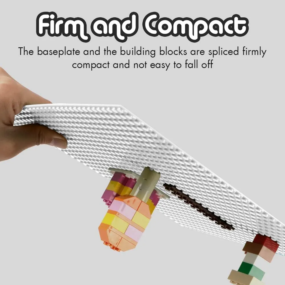 10" (White) Lekebaby Classic Baseplates Building Base Plates redeem for Building Bricks 100% Compatible with Major Brands-Baseplates 10" x 