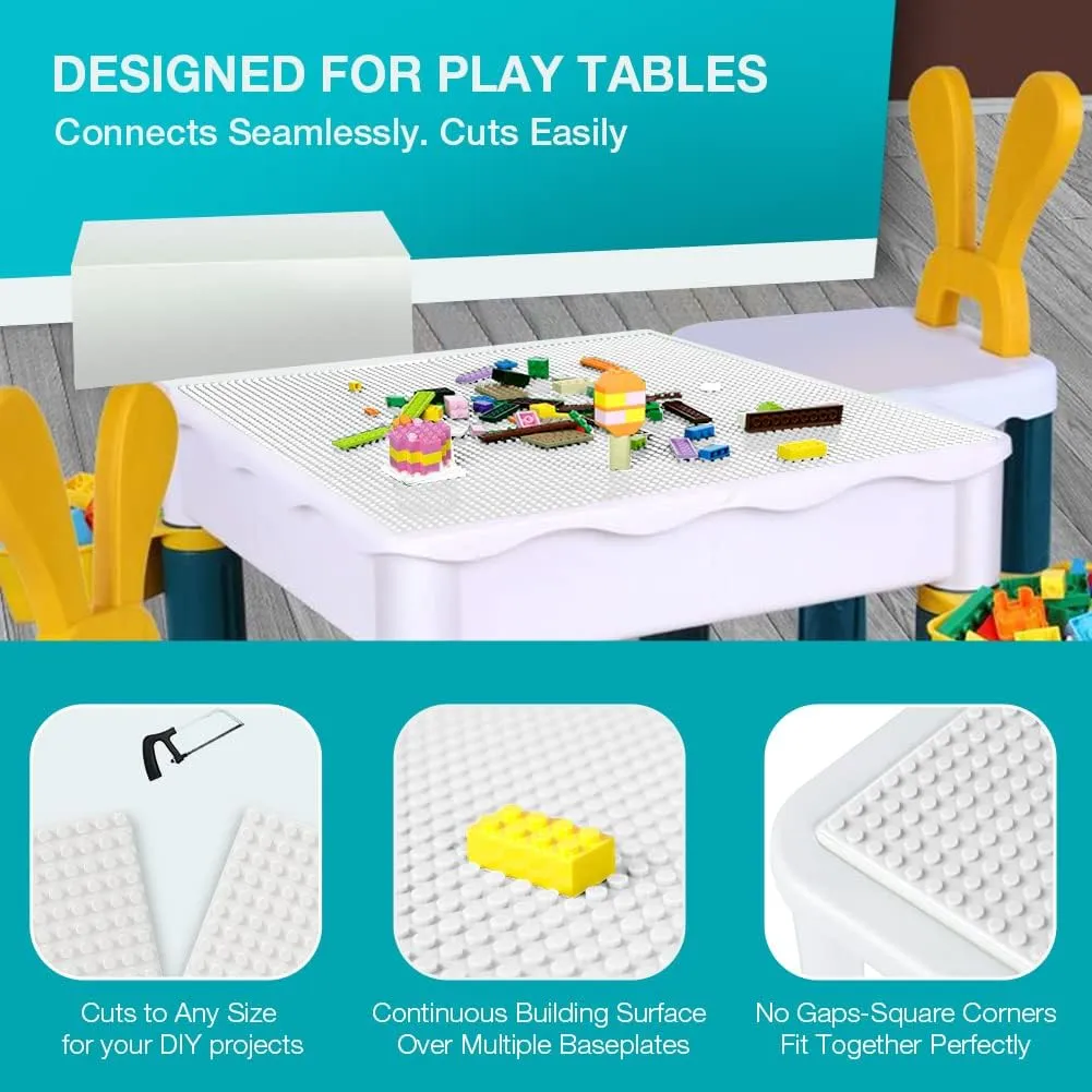 10" (White) Lekebaby Classic Baseplates Building Base Plates redeem for Building Bricks 100% Compatible with Major Brands-Baseplates 10" x 