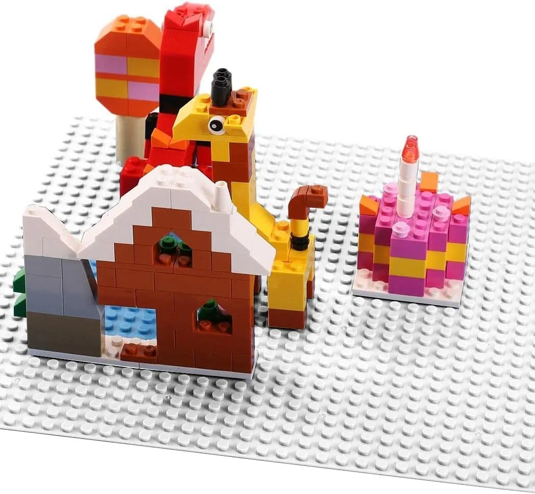 10" (White) Lekebaby Classic Baseplates Building Base Plates redeem for Building Bricks 100% Compatible with Major Brands-Baseplates 10" x 