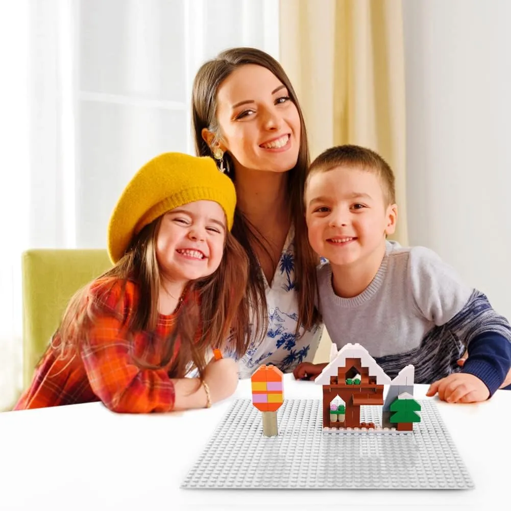 10" (White) Lekebaby Classic Baseplates Building Base Plates redeem for Building Bricks 100% Compatible with Major Brands-Baseplates 10" x 