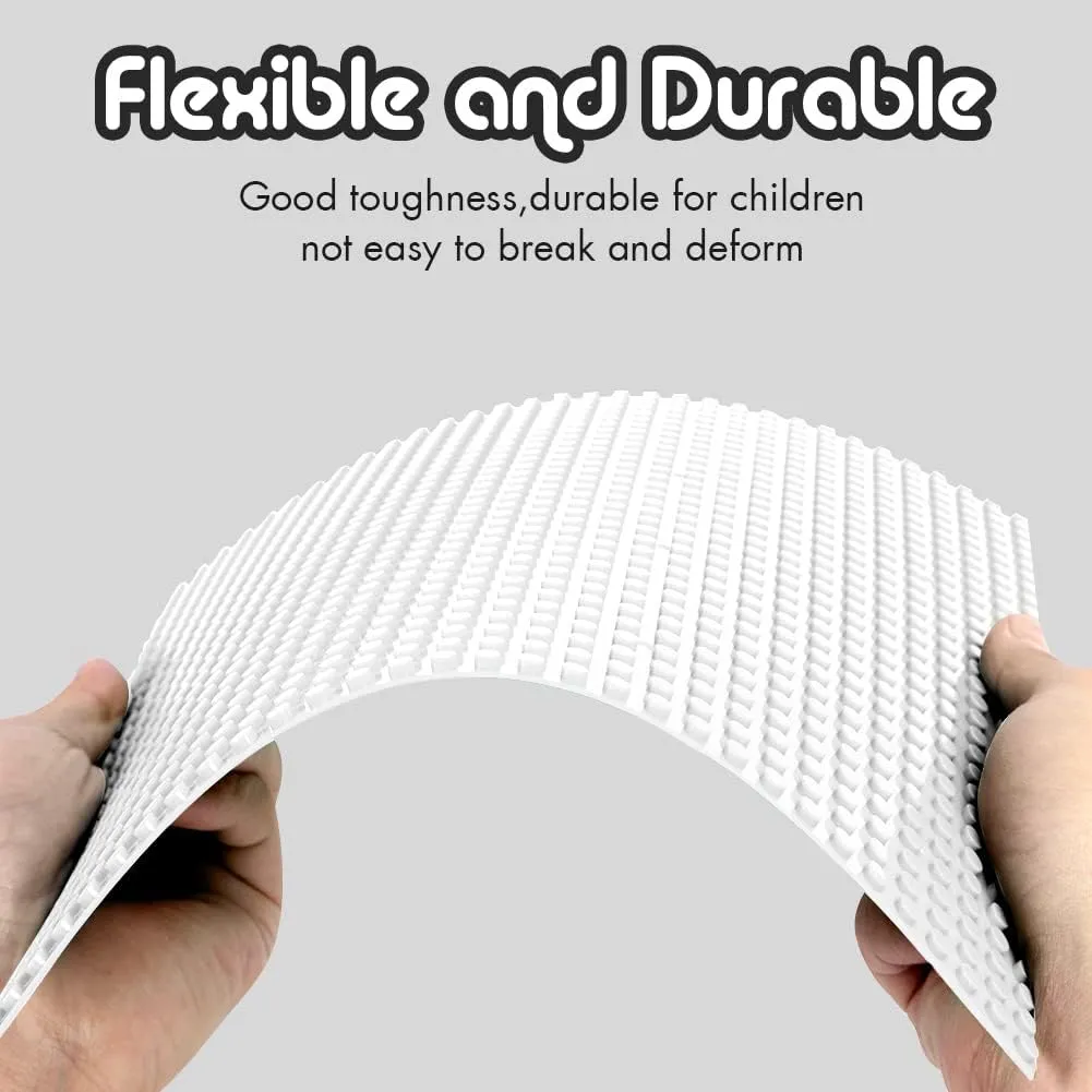 10" (White) Lekebaby Classic Baseplates Building Base Plates redeem for Building Bricks 100% Compatible with Major Brands-Baseplates 10" x 