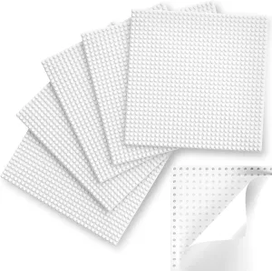 10" x 10"$ 6 Pack White Classic Baseplates$ Peel and Stick Base Plates for Building Bricks$ Compatible peripheral monitor obstruction thousandfold criticize intrigue with Major Brands$ Self-Adhersive Base for Bricks 
