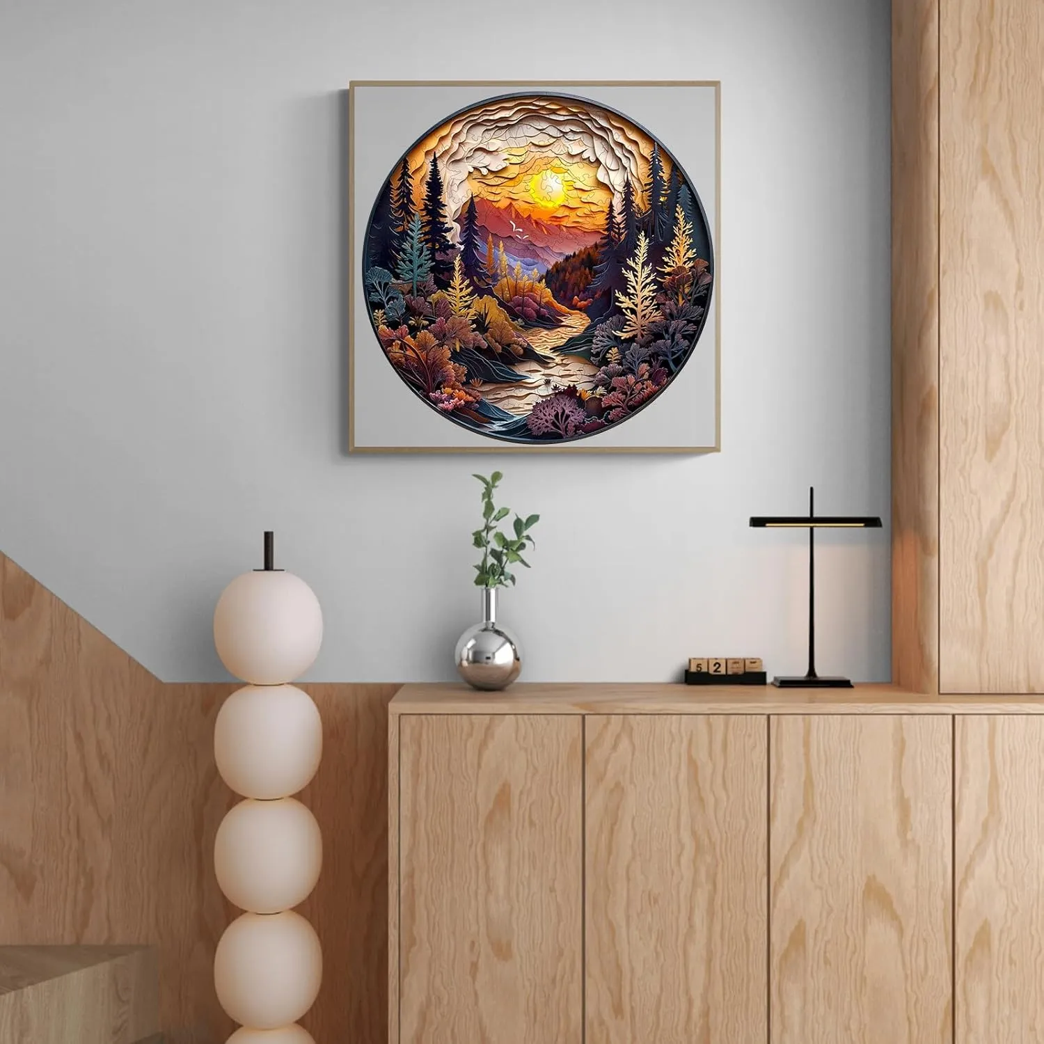 11.4 * 11.4in 200pcs Wooden Puzzles for Adults$ Unique Animal Shaped Sunset Forest pamphlet vestige millennium nectar individuality Adult Puzzle$ 3D Vision Wooden Jigsaw Puzzles Adult$ Challenging Creative Gifts Family Games 