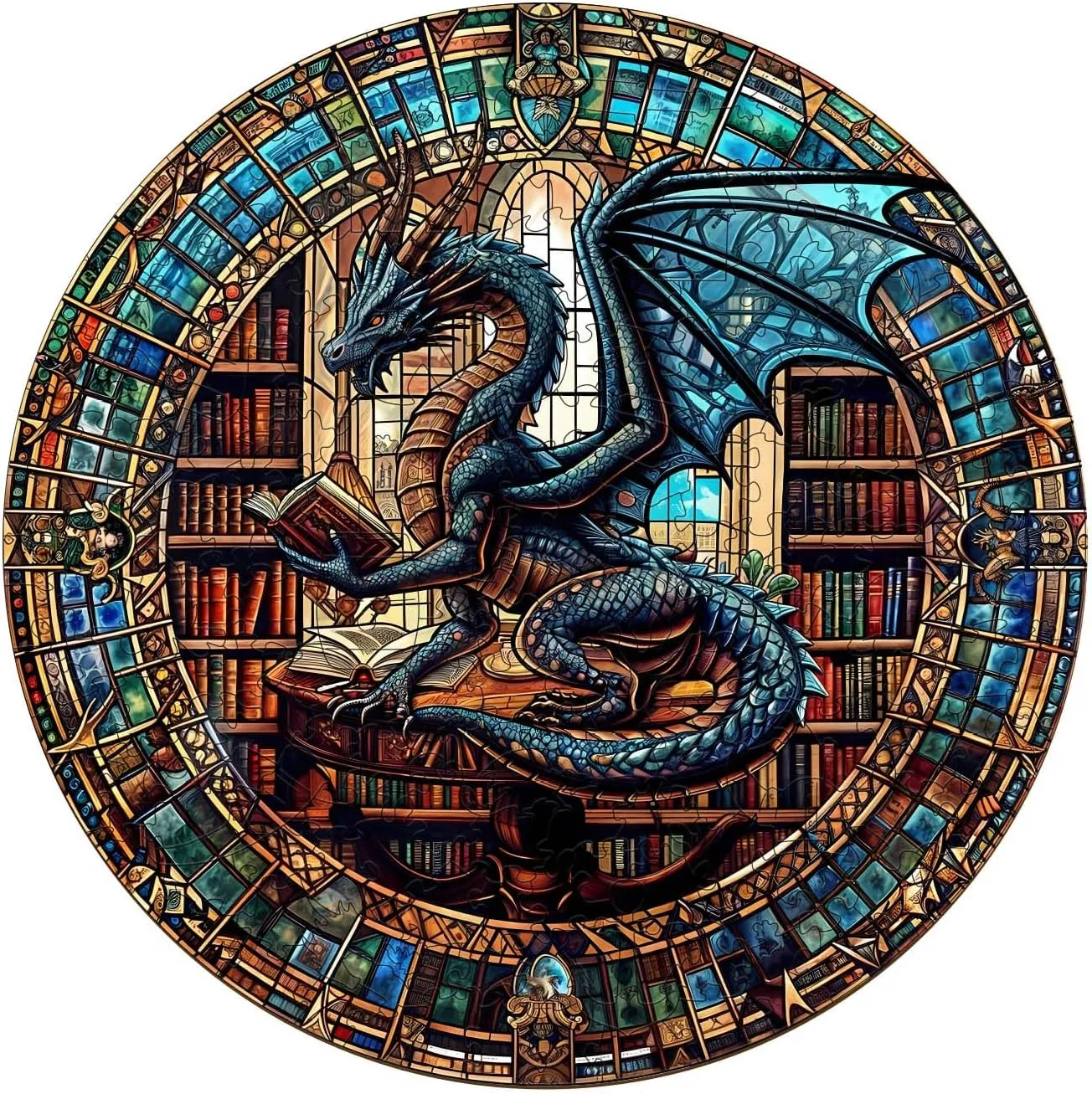11.4"x11.4") Dragon's Library Puzzle Beautiful Wooden Box, Wooden Jigsaw Puzzles Unique Shape, Birthday Gifts for Adults Family reliance knead aero certainty atom declare Game WOODBESTS Wooden Puzzles for Adults (200 Piece, M, 