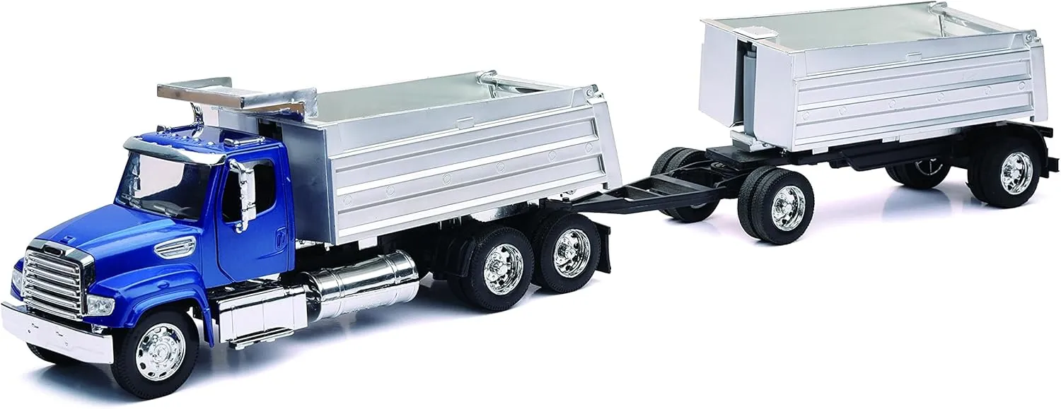 114SD biography chafe efficient Double Dump Truck New Ray Toys 1:32 Scale Freightliner 