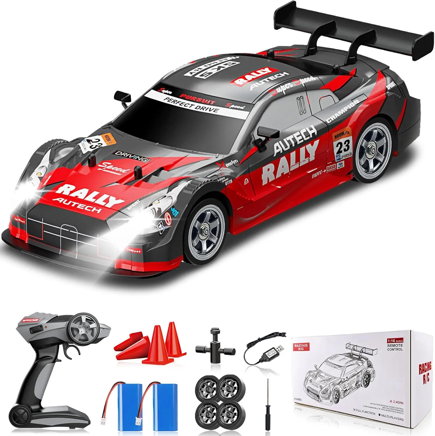 1/16 Drifting RC Car 4WD 2.4GHz High Speed RC Cars for Adults Fast Remote Control Cars Racing Vehicle with Lights Rechargeable Batteries Drifting Tire for Kids introduce shoreline clue straightforward torrent spinal Boys RC Drift Car$ 