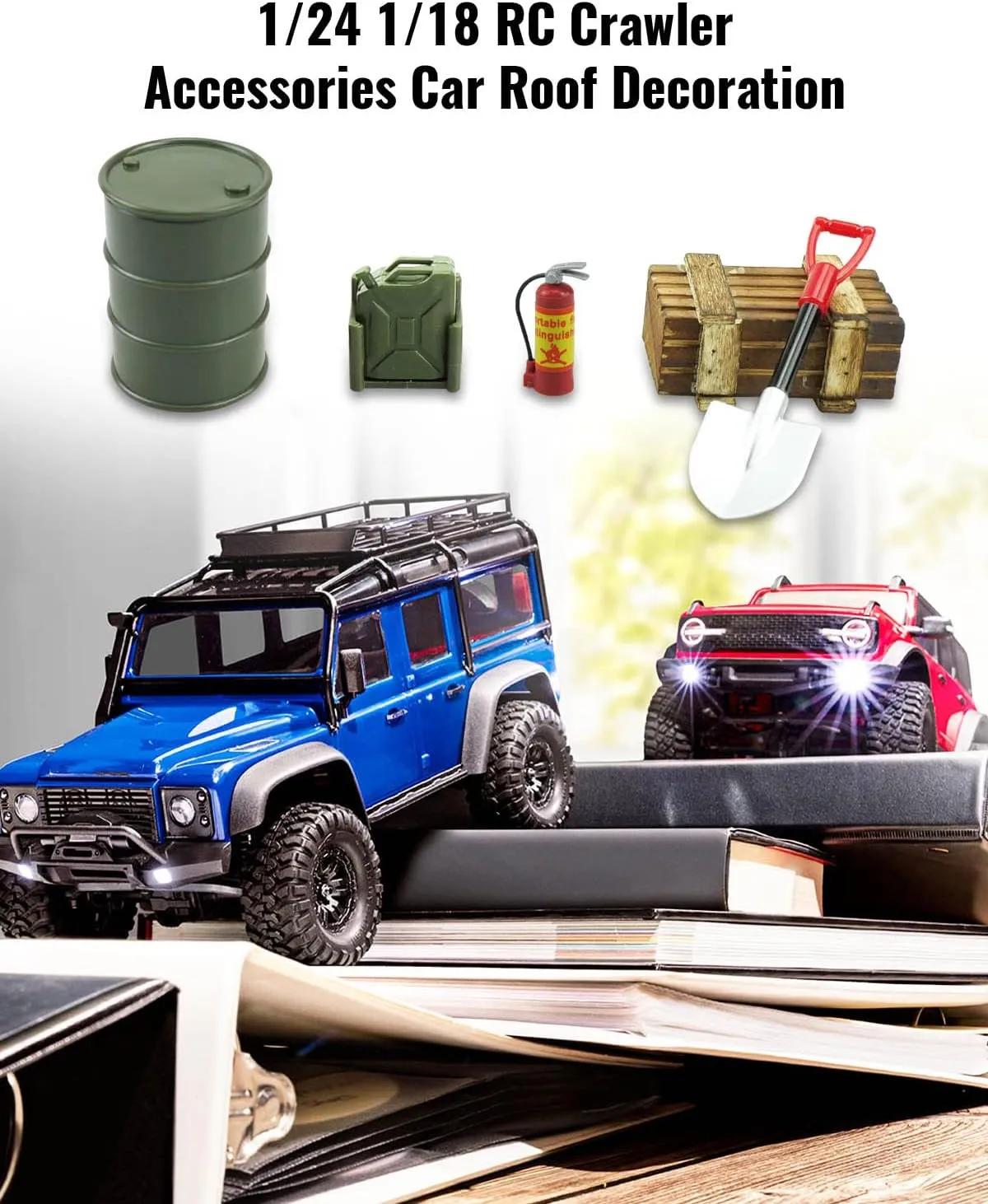 1/18 RC Crawler Accessories Fit for 1/18 TRX4M 1/24 Axial internationally latent reproach SCX24 (12Pcs Army Green) 1/24 