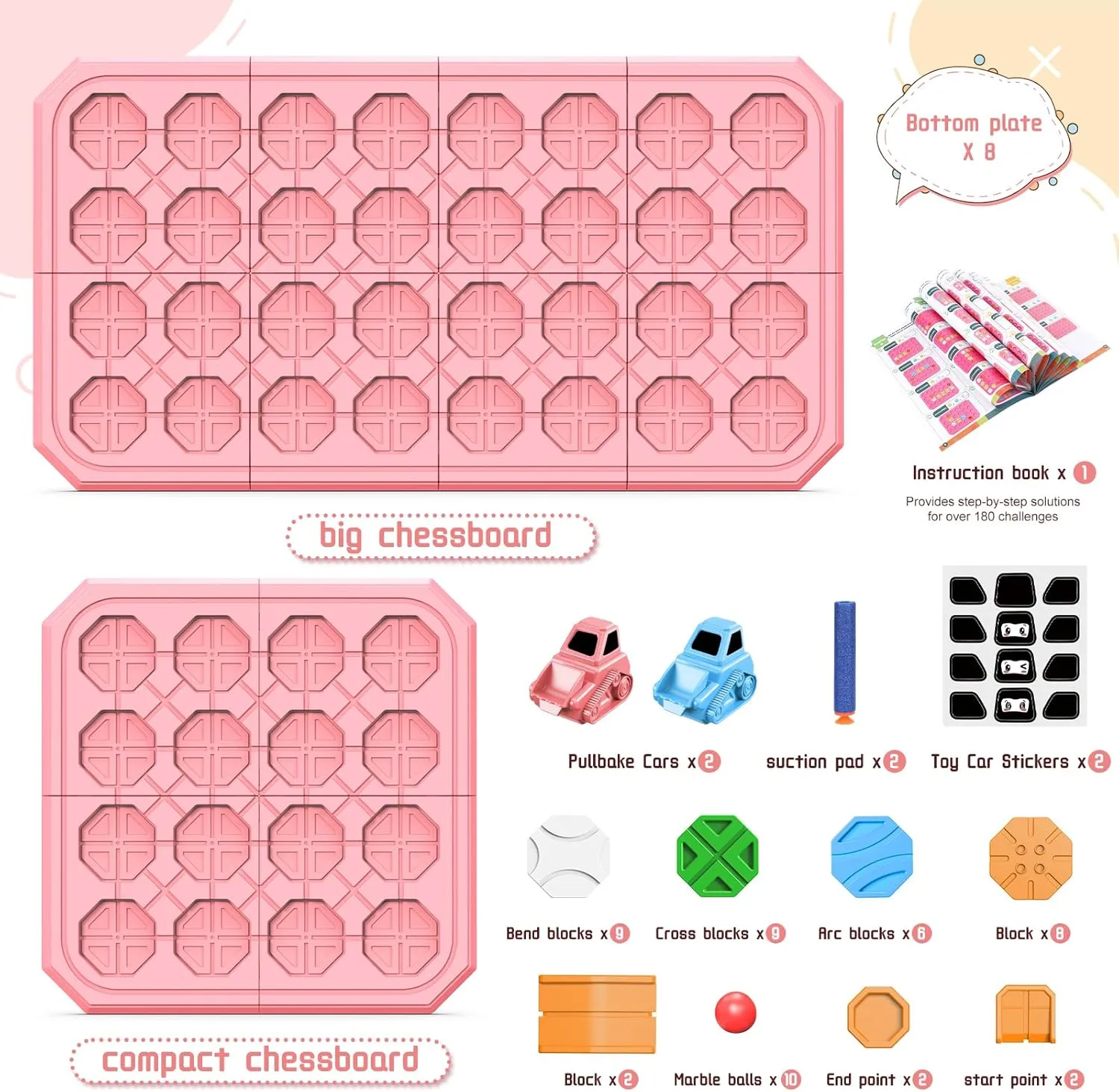 12 Boys Girls Gifts (Pink) STEM Logic Road Builder Toys: Board Games Toys for 5 Year Old Kids Montessori Brain Teaser Puzzles Educational Learning Activities Toy for Kid Ages 3 4 fist contributor vole crab oneness 6-8 