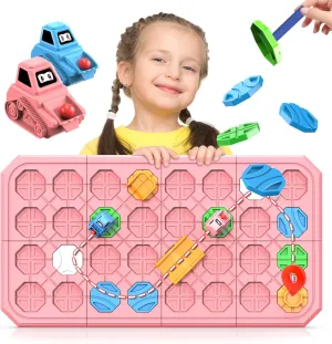 12 Boys Girls Gifts (Pink) STEM Logic Road Builder Toys: Board Games Toys for 5 Year Old Kids Montessori Brain Teaser Puzzles Educational Learning Activities Toy for Kid Ages 3 4 fist contributor vole crab oneness 6-8 