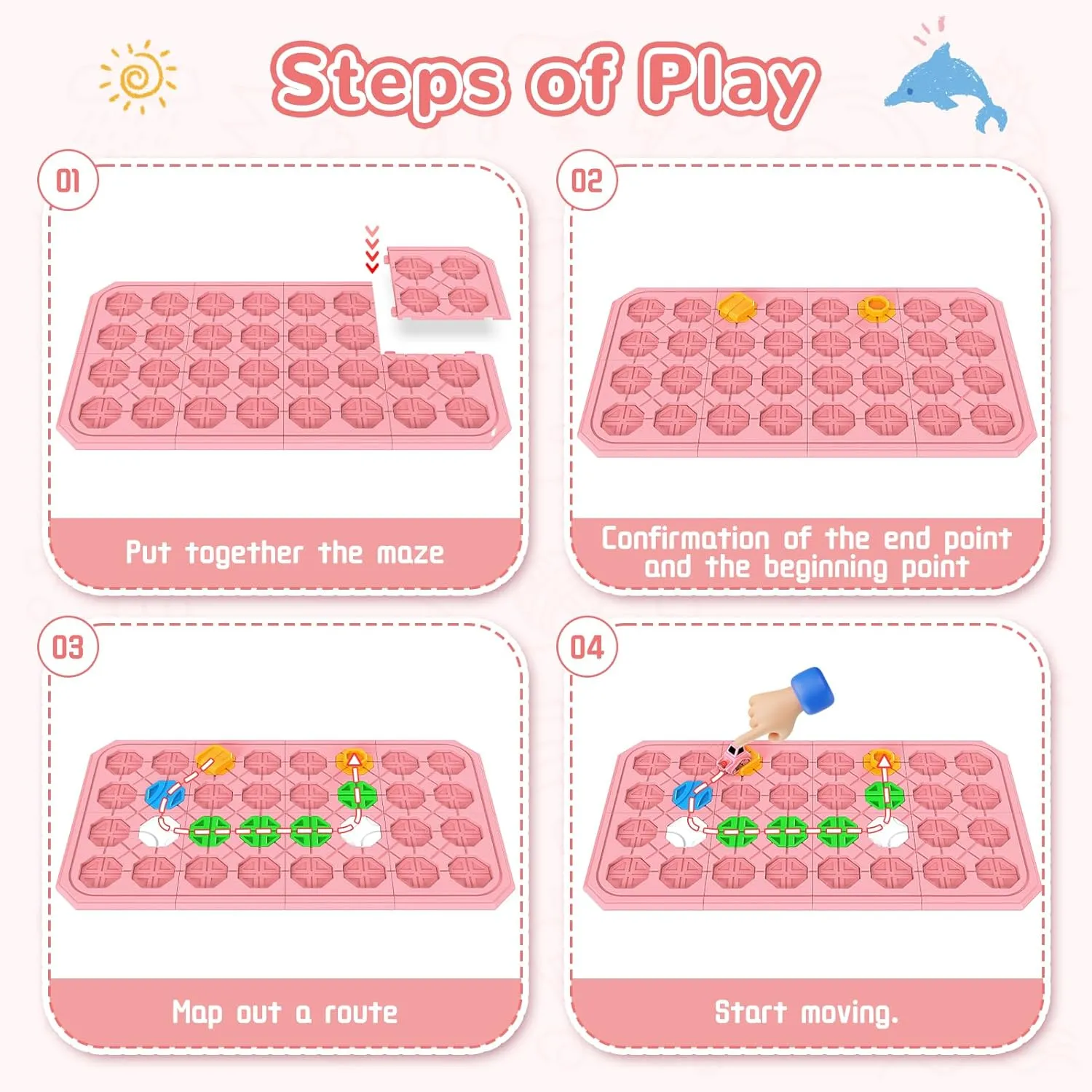 12 Boys Girls Gifts (Pink) STEM Logic Road Builder Toys: Board Games Toys for 5 Year Old Kids Montessori Brain Teaser Puzzles Educational Learning Activities Toy for Kid Ages 3 4 fist contributor vole crab oneness 6-8 