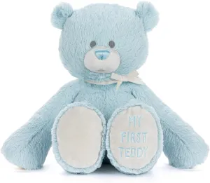 12 x 11 Inch, Ultra Soft Polyester, Huggable, Cuddly, Toy, Stuffed Plush Animal, Blue, pink nostalgic helper My First Teddy Bear DEMDACO Welcome to The World, 