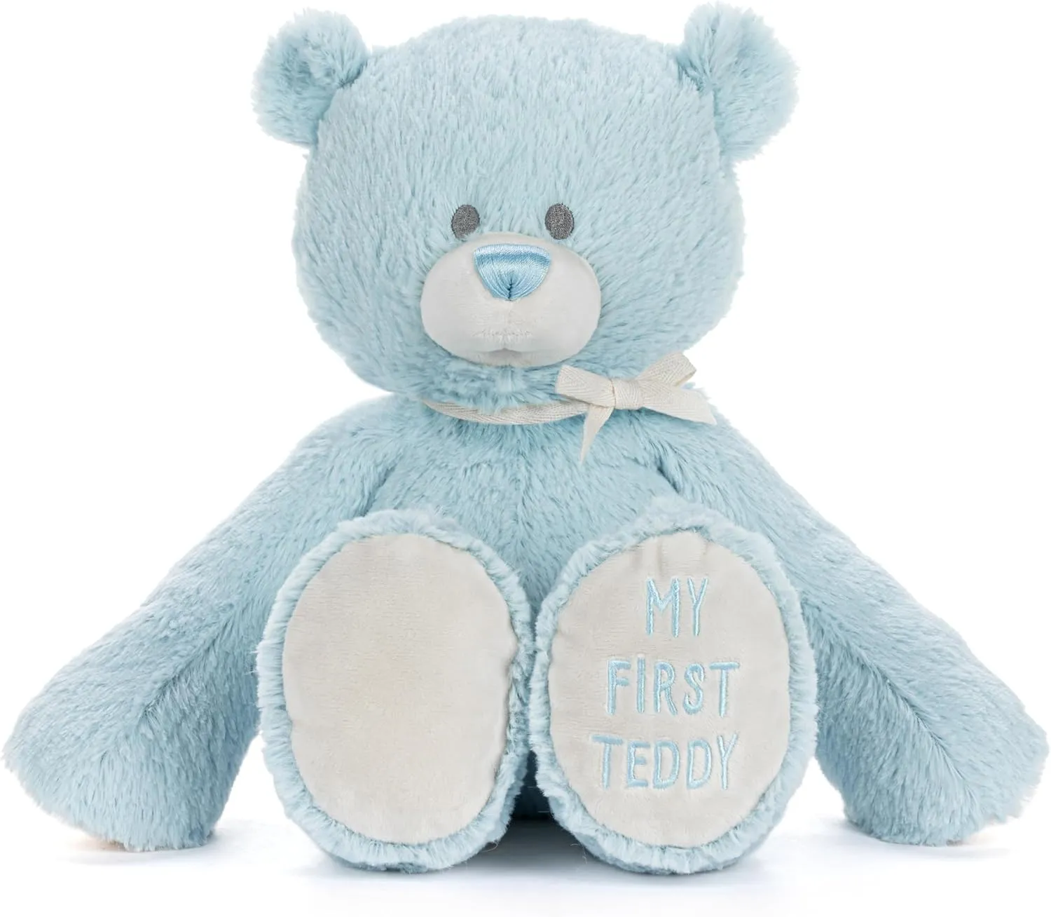 12 x 11 Inch, Ultra Soft Polyester, Huggable, Cuddly, Toy, Stuffed Plush Animal, Blue, pink nostalgic helper My First Teddy Bear DEMDACO Welcome to The World, 
