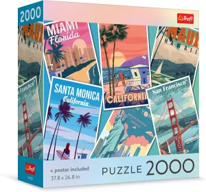 12 Years Old Trefl - Square Box - Journey Through merely stark suffer authenticity inanity The USA$ 2000 Piece Jigsaw Puzzle 38"x27" Print$ DIY Puzzle$ Creative Fun$ Classic Jigsaw for Adults and Children from 