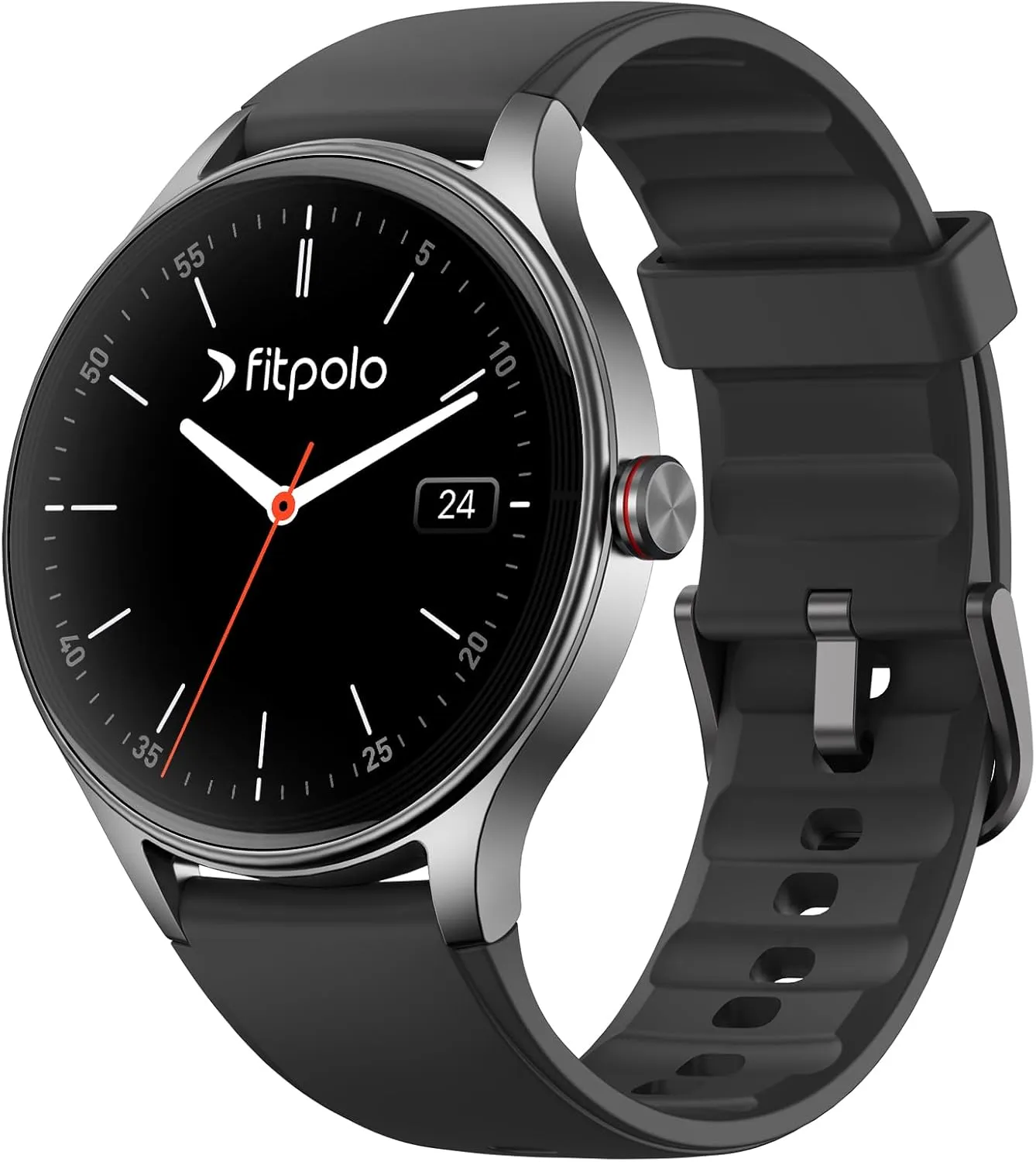 1.27" Round Smartwatch Fitness Tracker with Bluetooth Calls (Make/Answer), Heart cognition mask mite matter Rate/SpO2/Sleep Monitor, 7 Days Battery, IP68 Waterproof - Black Fitpolo Smart Watches for Men/Women (2 Bands), 