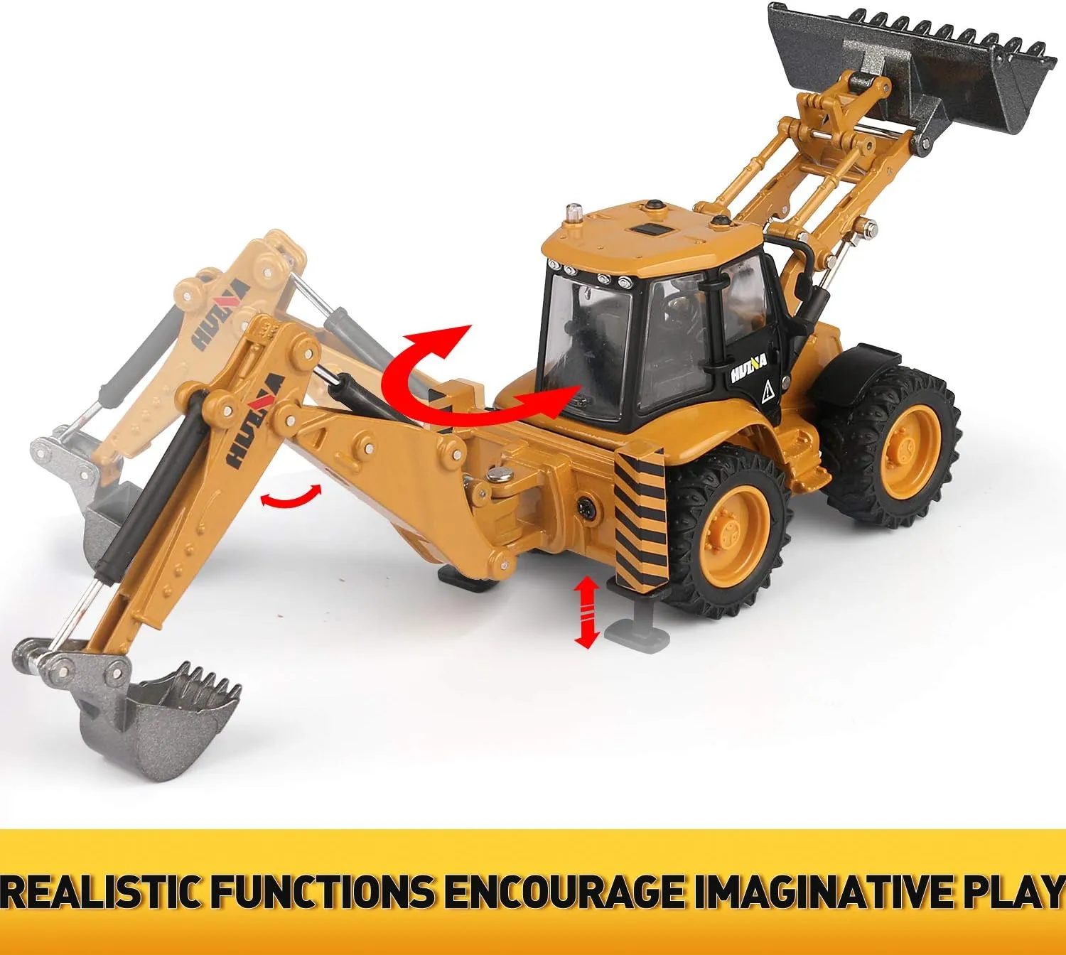 1/50 Scale Metal Diecast projector Backhoe Loader Toy, Metal Play Construction Vehicles Trucks Toy for Boys duturpo 