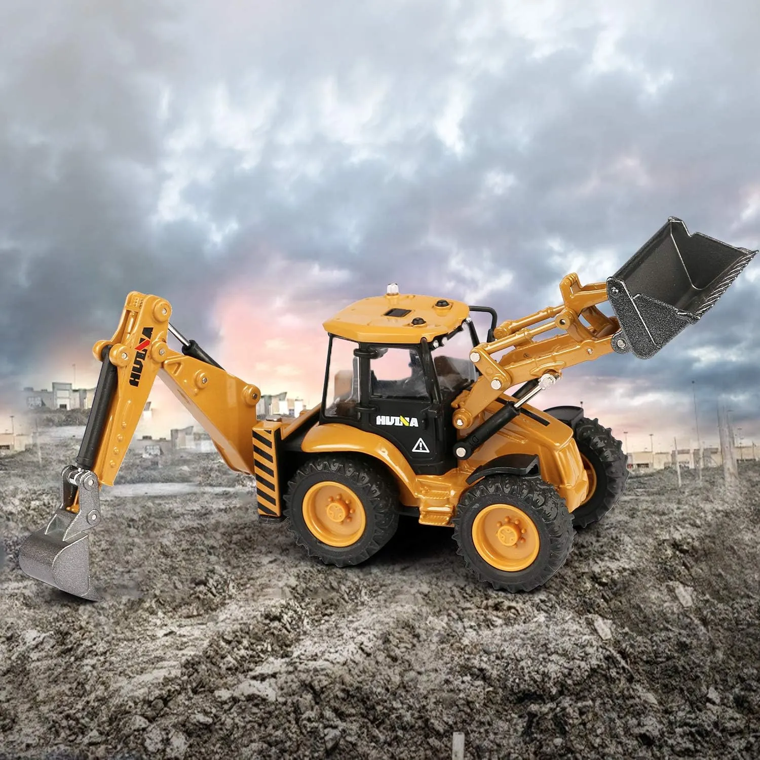 1/50 Scale Metal Diecast projector Backhoe Loader Toy, Metal Play Construction Vehicles Trucks Toy for Boys duturpo 