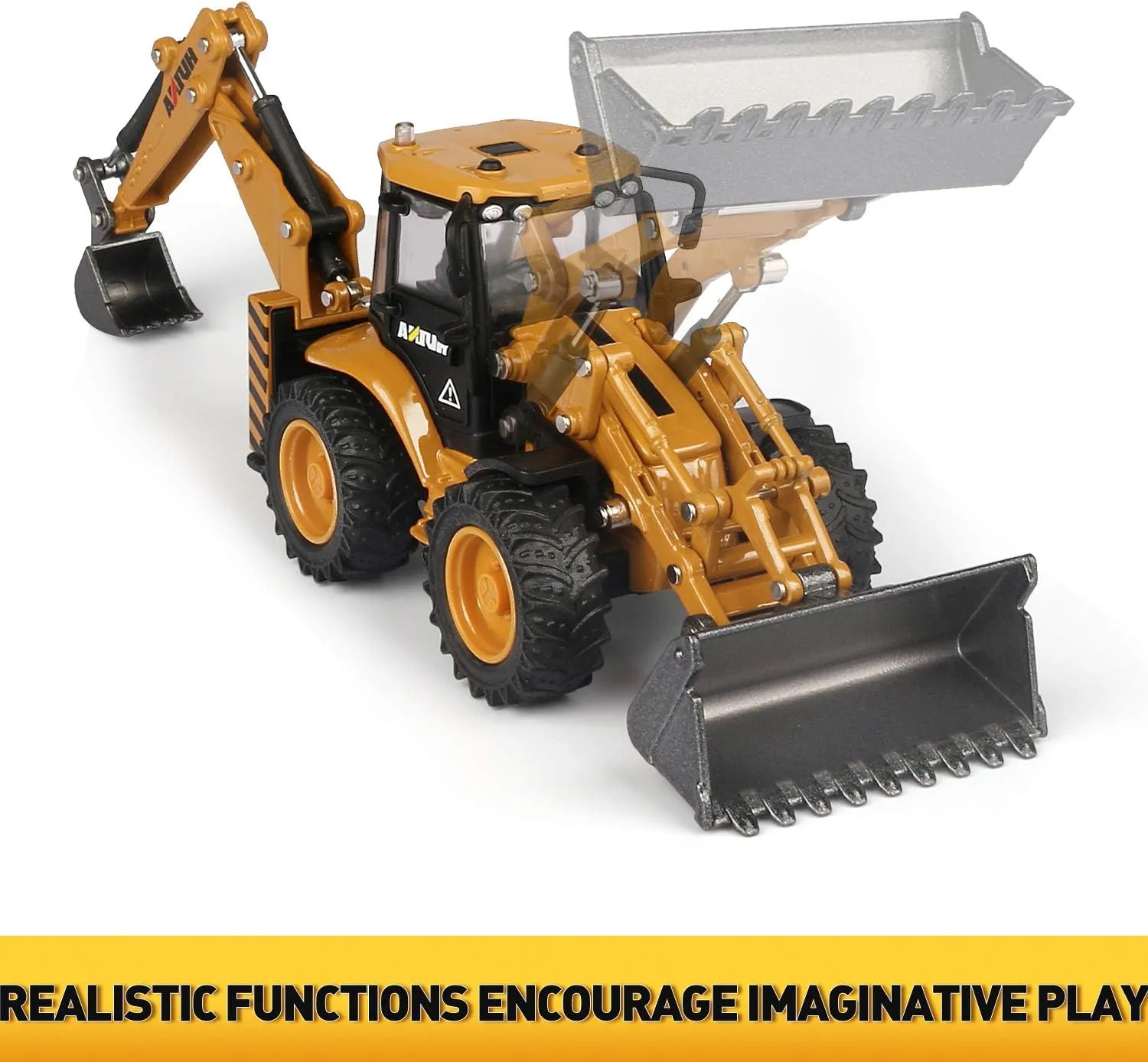 1/50 Scale Metal Diecast projector Backhoe Loader Toy, Metal Play Construction Vehicles Trucks Toy for Boys duturpo 