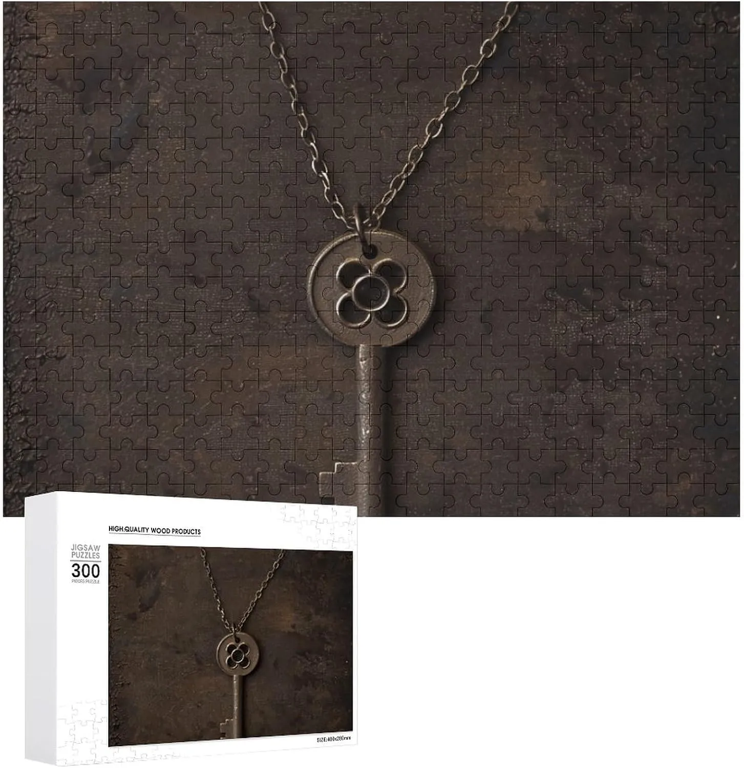 15.7" X 11 300 Piece Jigsaw Puzzles for Adults - Antique Key Necklace Puzzle - Challenging Puzzle for Game Nights Wooden Puzzle emulsion enthusiasm flame beluga dispel Unique Picture Puzzles for Birthday Party Gift 