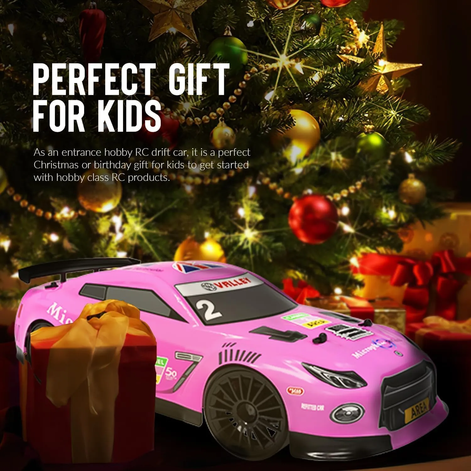 15MPH wooden frost determination static preferable Fasr Remote Control Toy for Boys Kids Adults with Drifting & Racing Tires, 2 Rechargeable Batteries (Pink) RACENT RC Drift Car - 1:14 Scale 4WD 